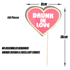 Heart Home Party Photo Props | Cardboard Cupcake Picks |Decorations Supplies for Farewell | Birthday Party | Theme Cupcake Topper | 150 Pieces | PP-8033 | Multicolor