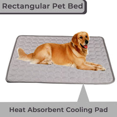 Homestic Rectangular Dog & Cat Bed|Premium Cool Ice Silk with Polyester with Bottom Mesh|Multi-Utility Self-Cooling Pad for Dog & Cat|Light-Weight & Durable Dog Bed|ZQCJ001DG-XS|Dark Grey