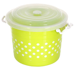 Kuber Industries Airtight Plastic Food Storage Containers|Plastic Container for Kitchen|6 Liters, 3 Pieces (Green)