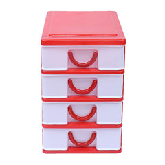 Kuber Industries 4 Layer Storage Drawer, Red, Standard, 5.51 x 7.08 x 7.87 inches (CTKTC013098)