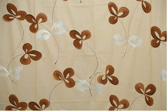 Kuber Industries Flower Design Waterproof PVC Shower Curtain with 8 Hooks 54 inch x 84 inch (Cream) CTKTC33747