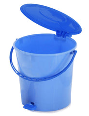 Kuber Industries Ultra Plastic Garbage Waste Pedal Step-On Dustbin with Handle (5 litres, Blue)-KUBMART3032