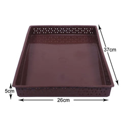 Kuber Industries Storage Tray|Versatile Plastic Storage Organizer|Rectangular Tray for Kitchen Storage|Storage Tray for Office|ALEXA-15|Pack of 3 (Multicolor)
