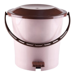 Kuber Industries Pedal Dustbin|Plastic Pedal Dustbin|Kitchen Waste Paper Bin|Dustbin For Bedroom|5 Liter Dustbin|Pack of 3 (Peach)