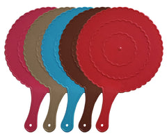 Kuber Industries Plastic Lightweight Handfan|Hath Pankha|Beejna for Natural Cooling Air Home Decor and Travel Useful, Pack of 5 (Gray, Red, Pink, Blue, Brown)