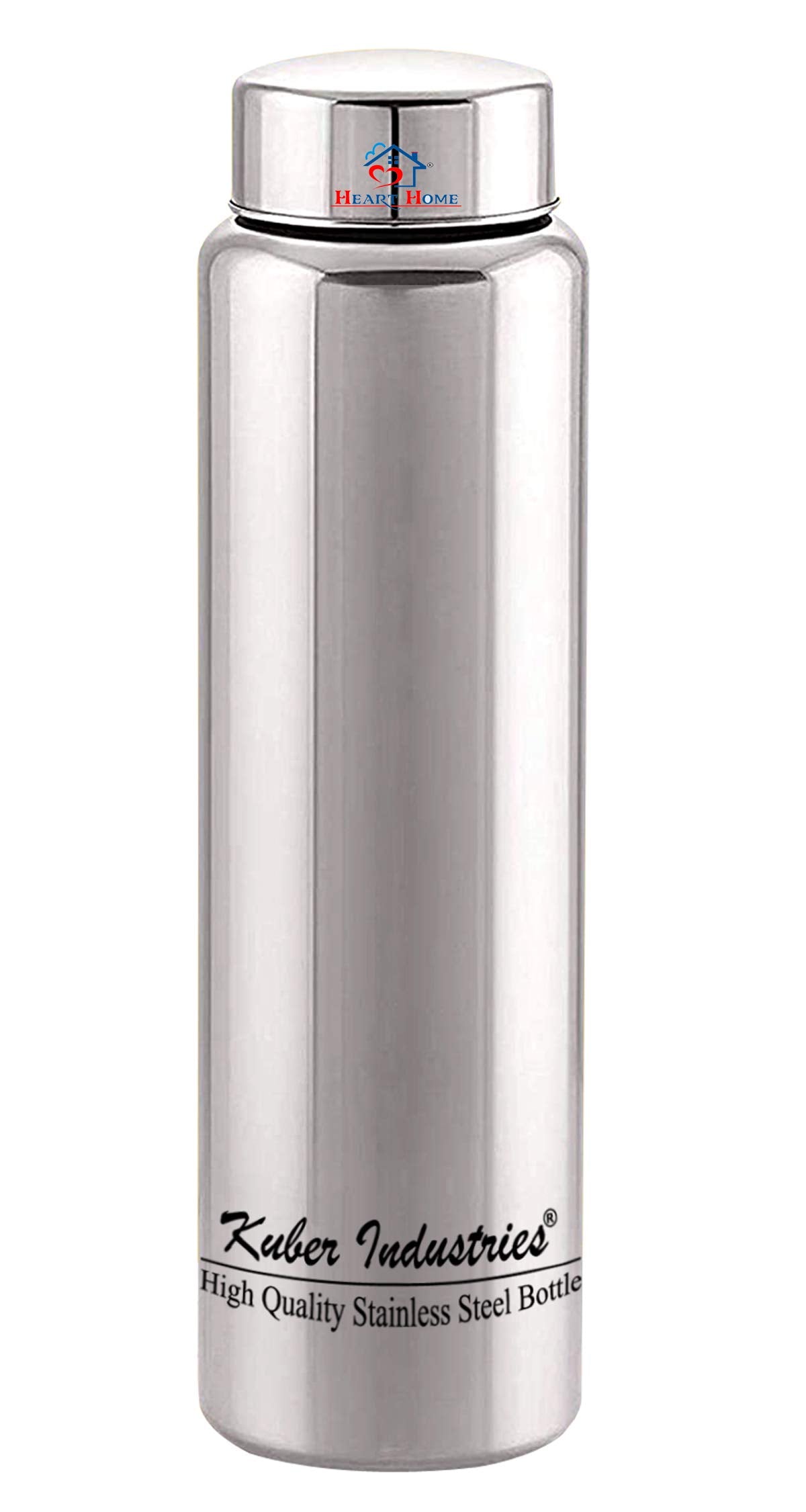 Heart Home Stainless Steel Fridge Water Bottle/Refrigerator Bottle/Thunder, 1000 ML (Silver)