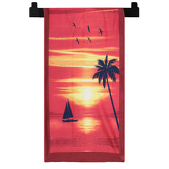 Kuber Industries Kids Bath Towel|Soft Cotton & Sides Stitched Baby Towel|Microfibered Super Absorbent Sunrise Pattern Towel for Infants,Toddler,55x26 Inch (Red)