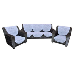 Kuber Industries 6 Piece Cotton Sofa Cover Set - White