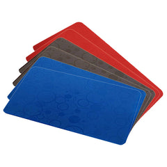 Kuber Industries Circle Design 6 Piece PVC Refrigerator Drawer Mat Set - Blue, Brown and Red - CTKTC22378