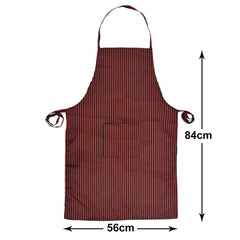 Heart Home Linning Printed Apron with 1 Front Pocket- Pack of 3 (Black & Maroon)-50HH0745
