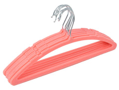 Kuber Industries 6 Pieces Non-Slip, Space Saving Plastic Closet Baby Hanger for Laundry & Everyday Use (Pink)-HS43KUBMART25727, Small