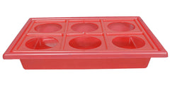 Kuber Industries Tray with Cutout Handles, Cup Display for Kitchenware, Plastic Glass Holder, One Size, 6 Slots-Pack of 2 (Blue & Pink)