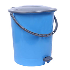 Kuber Industries Plastic 2 Pieces Dustbin Garbage Bin with Handle, 10 Liters (Blue & Grey) - CTKTC022814