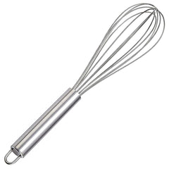 Heart Home Stainless Steel Balloon Shape Wire Whisk/Egg Beater for Blending, Whisking, Beating, Stirring, Cooking, Baking, 20cm (Silver)