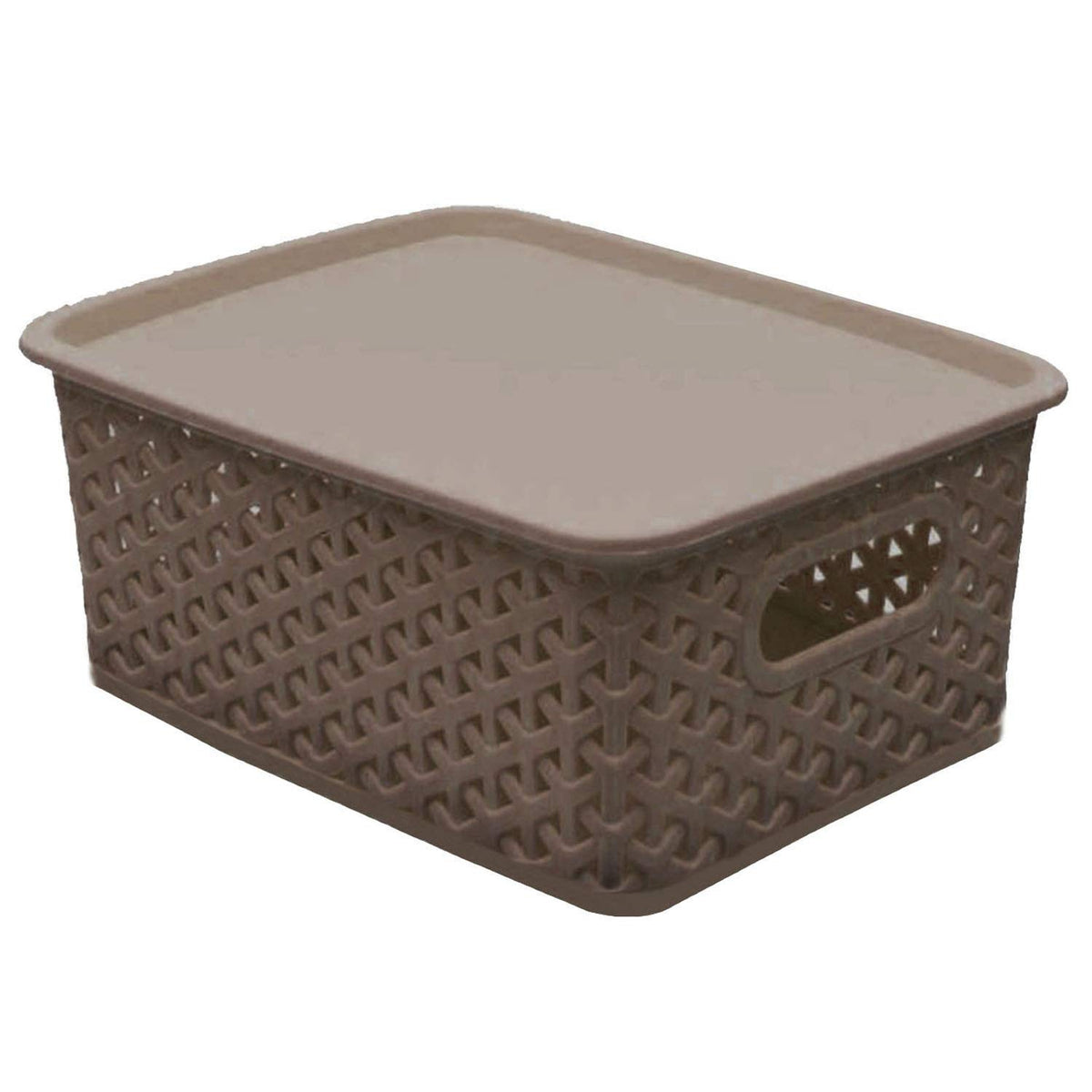 Heart Home Plastic Big Size Multipurpose Solitaire Storage Basket with Lid (Multi) - CTHH21594