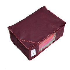 Kuber Industries Non Woven Saree Covers With Zip|Saree Covers For Storage|Saree Packing Covers For Wedding|Pack Of 12 (Maroon)