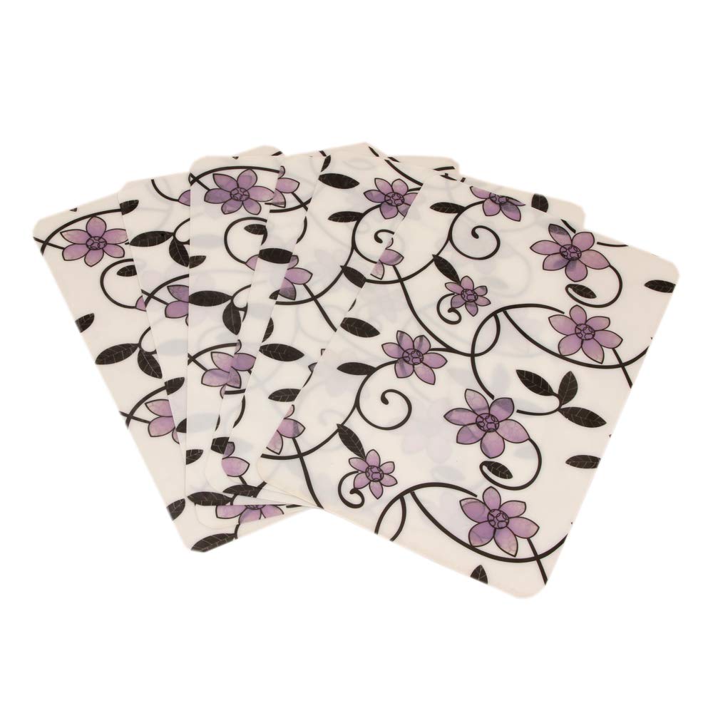 Kuber Industries Flower Design PVC 6 Piece Dining Table Place Mat Set - Multicolour