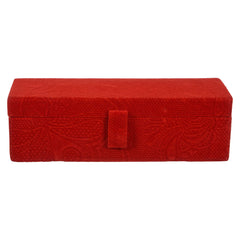 Kuber Industries Bangle Box | Velvet Jewellery Gifts Organizer | Bracelet Organizer for Women | Bangle Box for Women | Self Cut Work |1 Rod Bangle Organizer | Red