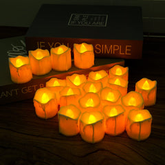 Urbane Home LED Candles for Home Decoration |Battey Operated |Flameless Yellow Light |Safe & Easy to Maintain |Diwali Lights for Home Decoration|B0-001,Pack of 24,(White)