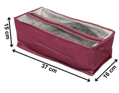 Heart Home Tranasparent Top Travel Shoe Bag Portable Travel Shoe Tote Bag Packing Organizer for Men Women & Kid With 1 Extra Pockets For Socks-Pack of 2 (Purple)-HS_38_HEARTH20935