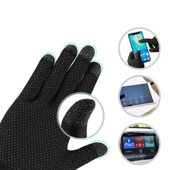 Kuber Industries Winter Gloves for Men & Women|Non-Slip Warm Five-Finger|Touch Screen Multipurpose Glove for Gaming, Running, Cycling, Riding, Travelling, Hiking (Black)
