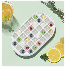 Kuber Industries Ice Box with 36 Compartments|Ice Cube Tray with Soft Bottom| White