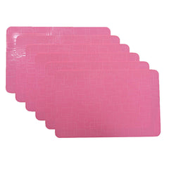 Kuber Industries Checkered Design PVC 6 Pieces Refrigerator Drawer Mats (Pink), CTKTC13680