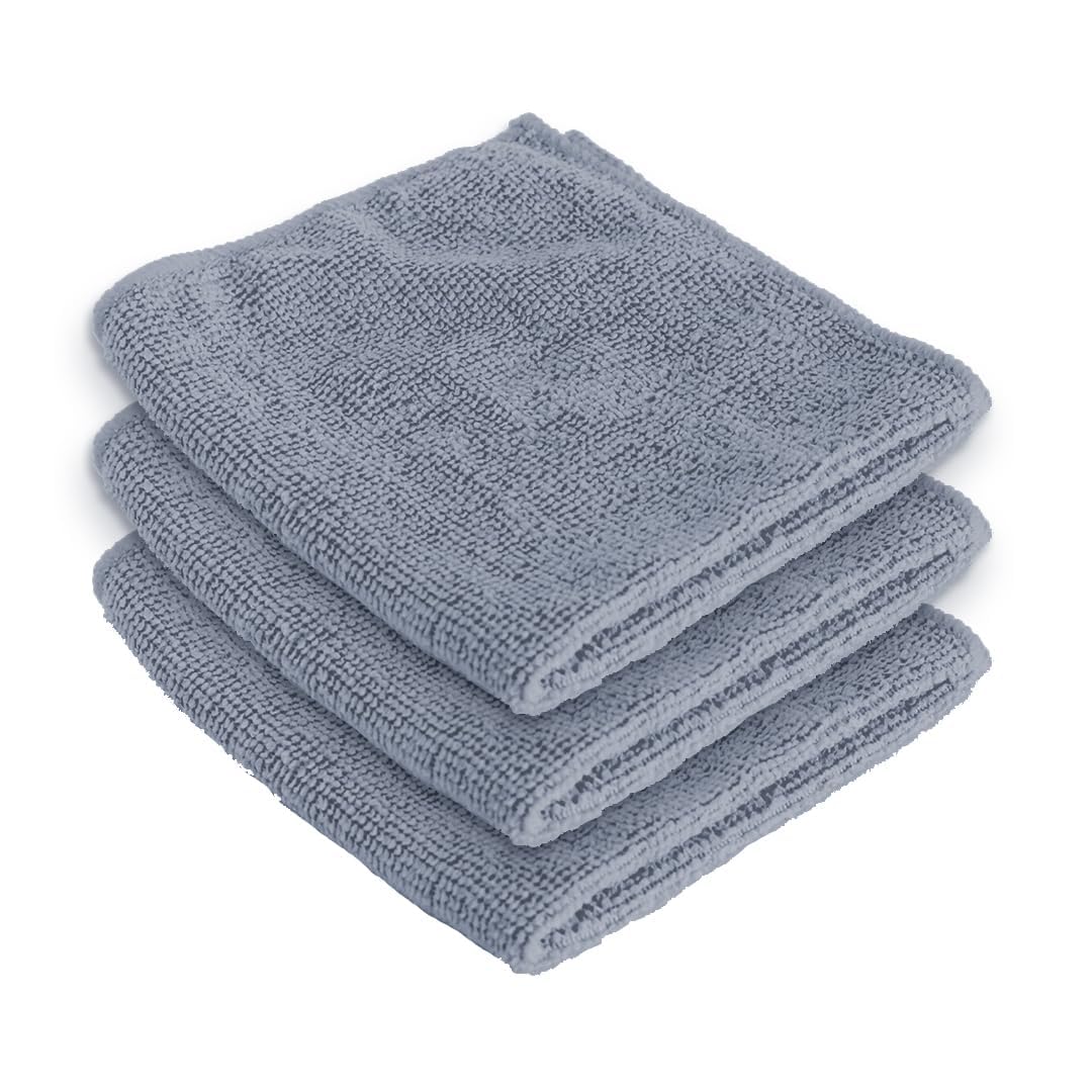 Kuber Industries Microber Cleaning Cloth (40cmX60cm) 400 GSM - Super Absorbent, Quick-Dry, Lint & Scratch Free | Multipurpose Wash Cloth for Kitchen, Window, Cars, SS Silverware | Grey (Pack of 3)