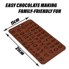 Kuber Industries Chocolate Mould | Silicone Cookies Mould Cake | Chocolate Cookies Tray | Numerical Chocolate Mould Tray | Non-Stick Cookies Moulds | Candy Mold | Brown