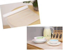 Kuber Industries Lining Pattern PVC Kitchen Shelf Liner Mat 5 Meter Roll - White