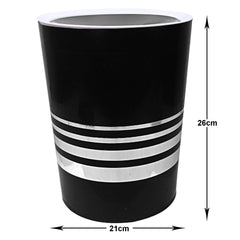 Kuber Industries Plastic Dustbin, Trashbin, Wastebin For Kitchen, Bathroom, Office Use With Swing Lid, 7 Liter- Pack of 2 (Black)-47KM0808