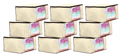 Kuber Industries 9 Piece Non Woven Fabric Saree Cover Set with Transparent Window, Extra Large, Ivory-CTKTC23689