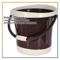 Kuber Industries Plastic Unbreakable Strong Bathroom Ultra Bucket With Handle,18 Ltr,(Brown)