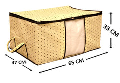 Kuber Industries 9 Piece Non Woven Underbed Storage Organiser Set, Extra Large, Cream (CTSN063)