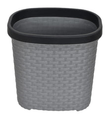 Kuber Industries Open Plastic Dustbin Without Lid|Garbage Bin, Trash Can, Waste Bin For Home, Office 7 Litre (Grey)