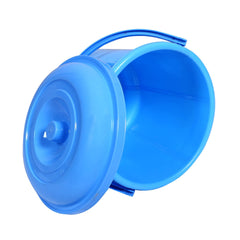 Kuber Industries Unbreakable Plastic Durable & Lightweight Strong Bathroom Bucket with Lid and Handle,13 LTR,Pack of 2 (Sky Blue)