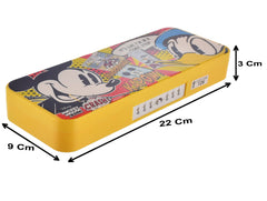 Heart Home Mickey Mouse & Friends Printed Durable Plastic Pencil Box, Pencil Case For School Kids With Number Lock System & Accessories (Yellow) (HS39HEARTH022650)