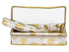 Kuber Industries Multipurpose Weave Design Laminated 1 Rod Bangle Box/Organizer/Case With Tranasparent Top (Gold)-47KM0385