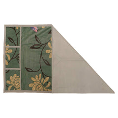Kuber Industries Floral Print PVC Fridge Top Cover with 6 Utility Side Pockets (Green)