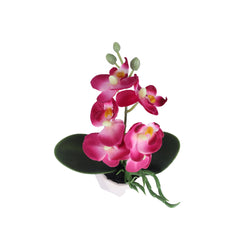 Kuber Industries Artificial Plants for Home Décor|Natural Looking Indoor Fake Plants with Pot|Artificial Flowers for Decoration (Pink)