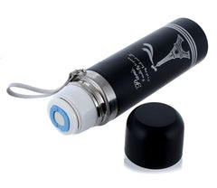 Heart Home Insulated Double Wall Stainless Steel Leak Proof BPA Free Water Bottle/Flask, 500ml-Pack of 2 (Black)