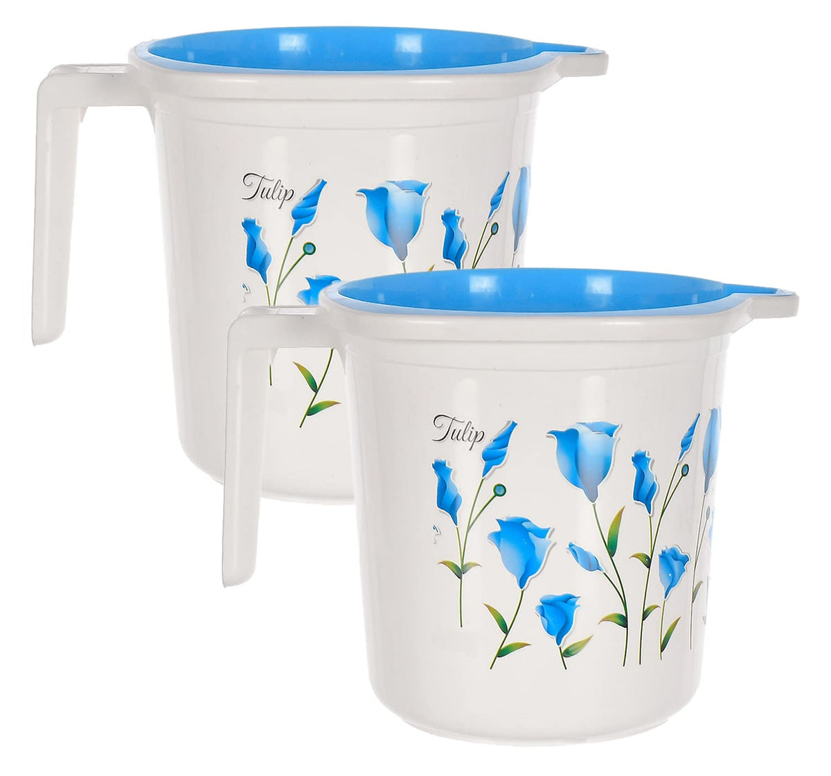 Kuber Industries Multiuses Lightweight, Unbreakable Plastic Bathroom Mug 1.5 Litre Pack of 2 (Blue)-46KM0192