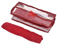 Heart Home Multiuses Dot Printed Tranasparent Bangle Box/Organizer/Kit/Case With 1 Rod- Pack of 2 (Maroon)