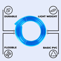 Kuber Industries Basic PVC Water Pipe 5 Meter|Multi-Utility Water Pipe for Garden, Car Cleaning & Pet Cleaning|Light Weight, & Flexible Hose Pipe for Gardening|Blue |