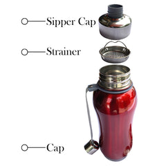 Heart Home Stainless Steel Insulated Water Bottle with Strainer for Home & Traveling, 1Ltr.(Maroon) 54HH4309.