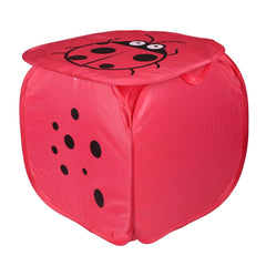 Heart Home Printed Foldable Polyster Laundry Basket, Toy Storage Basket, Cloth Storage Basket With Lid & Handles- Pack of 2 (Multicolor)-HS43HEARTH25850