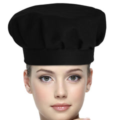 Kuber Industries Cotton Chef Cap/Hat for Cooking, Baking, Party Favors, Home Kitchen, Restaurant- Pack of 3 (Black)-50KM01046