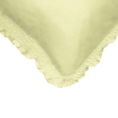 Heart Home Pillow Cover | Cotton Pillow Cover | Pillow Cover for Bedroom | Cushion Cover for Living Room | Embroidery Frill with Zip Pillow Cover | 20x30 Inch | Set of 6 | Cream