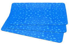 Kuber Industries Diamond Design 6 Pieces PVC Refrigerator/Fridge Multipurpose Drawer Mat Set(Blue)-CTKTC32427