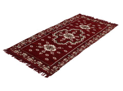 Kuber Industries Flower Print Rug Bedside Runner for Home Décor 4X2 Ft. (Maroon)